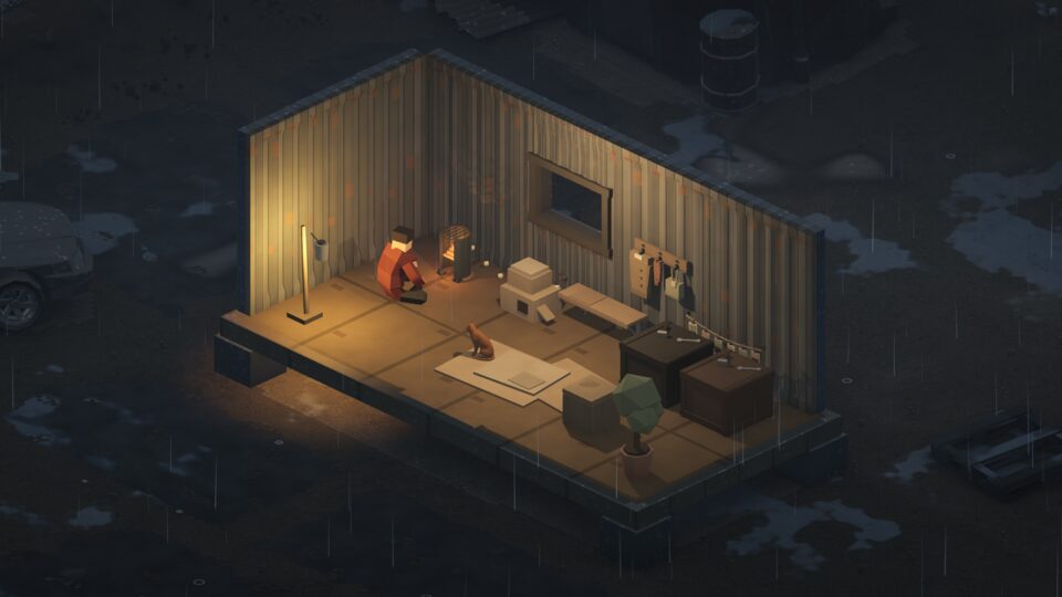 Nine Winters 컨테이너 거처, 비 오는 저녁 · 데모 룩