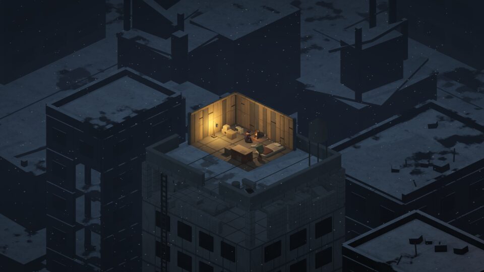 Nine Winters 옥상 거처, 눈 오는 밤 · 넓은 시점